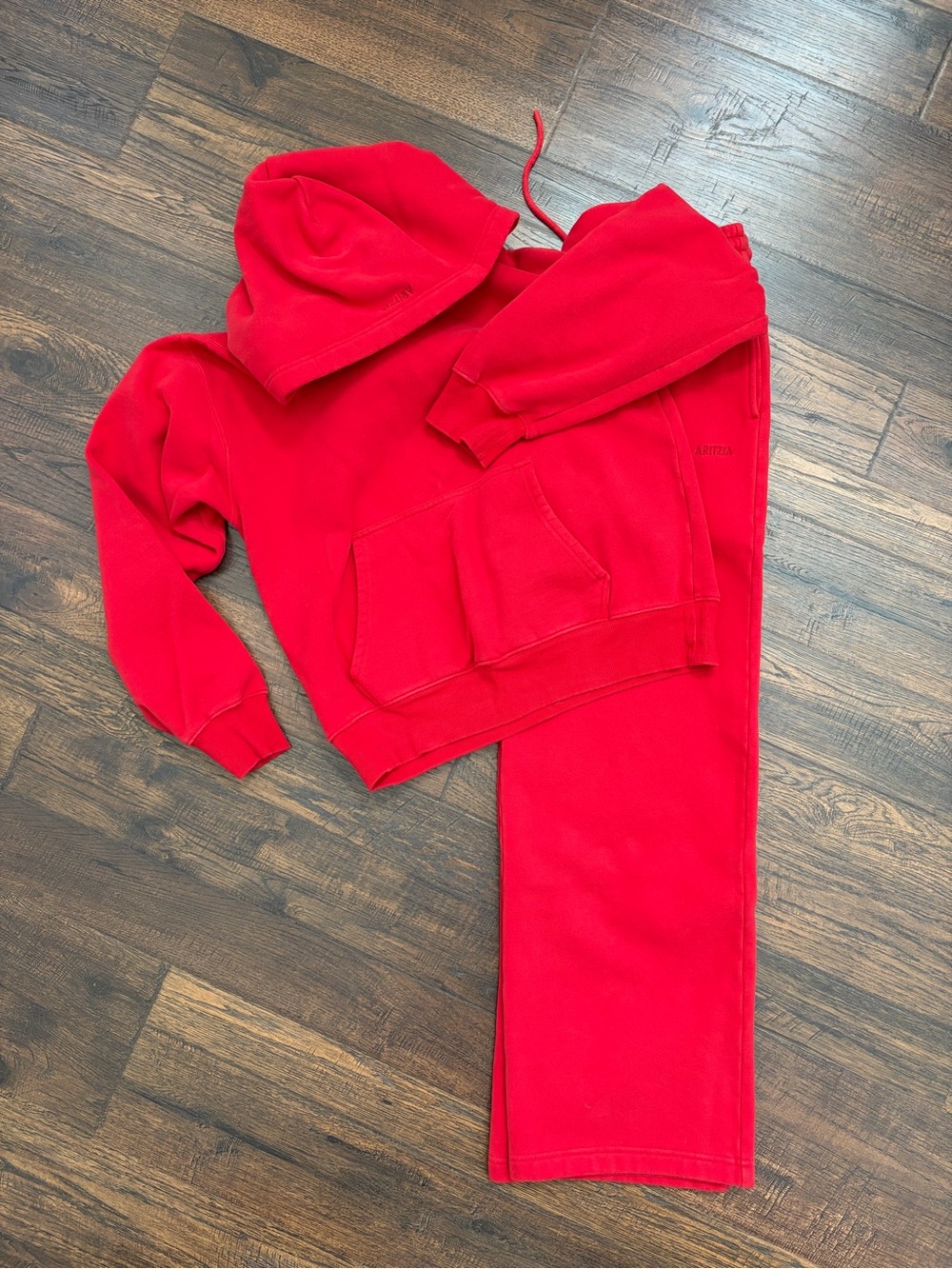 Aritzia Red Hoodie & Sweatpants Set
